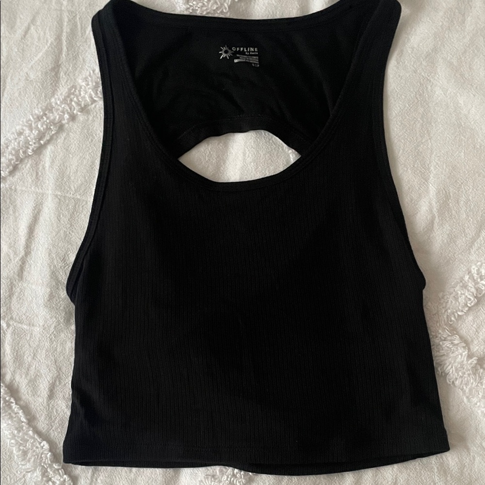 Aerie Black Cutout Tank Top